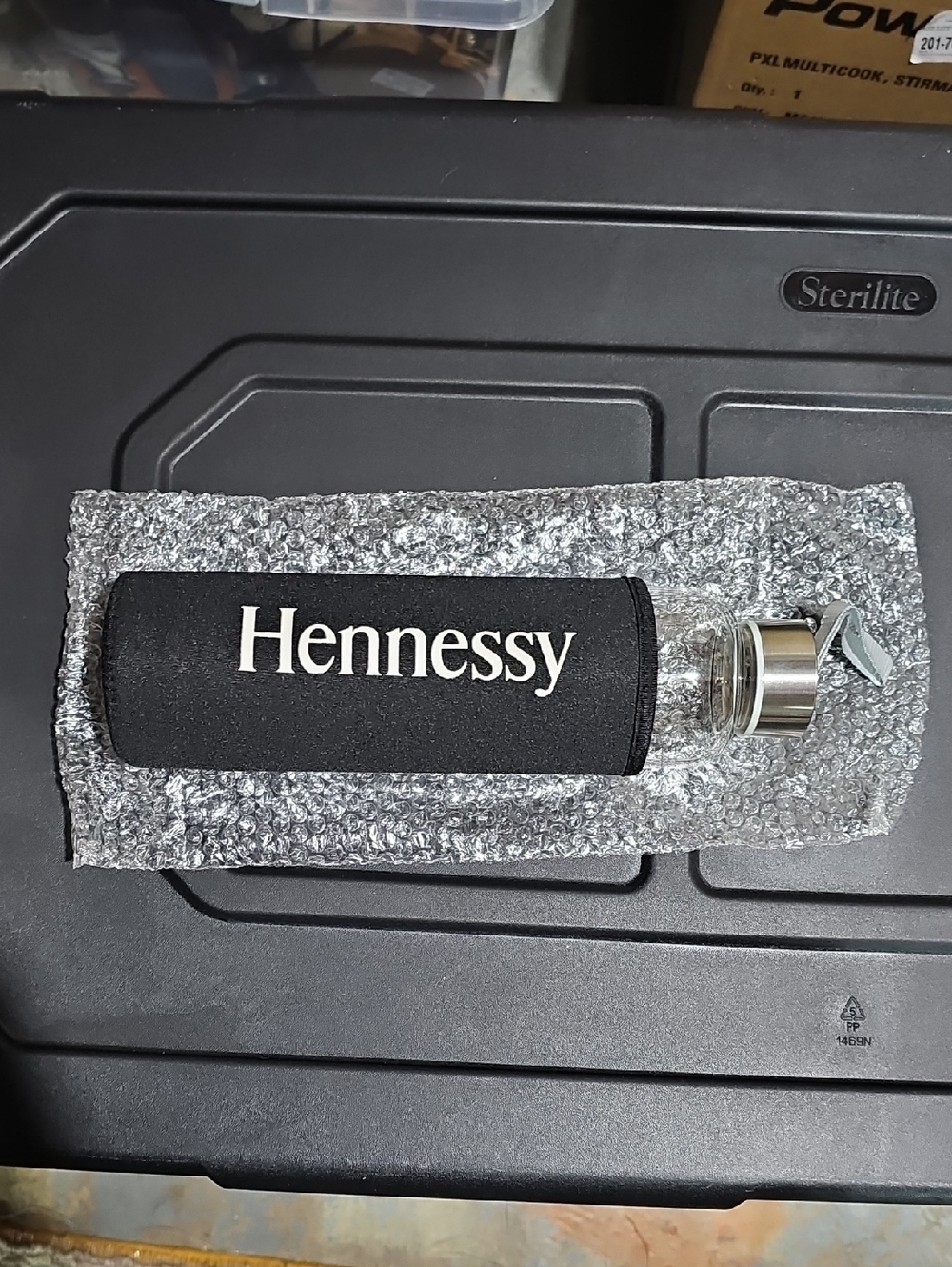 Hennessy TEA INFUSER Black Neoprene Bottle Sleeve with Hennessy Logo